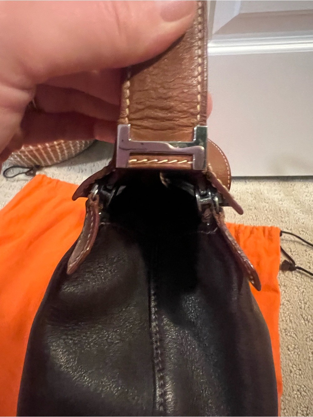 Hermès vintage Yeoh Leather Two-Tone shoulder Bag full set - Picture 6 of 16